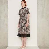 柯罗芭夏季 ￥3890 LT0687 专柜同款 水墨印花针织网垂坠连衣裙