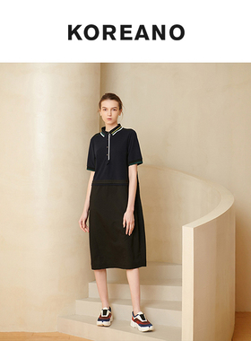 柯利亚诺夏季专柜同款 polo领拼色连衣裙  LT7786 ￥3680