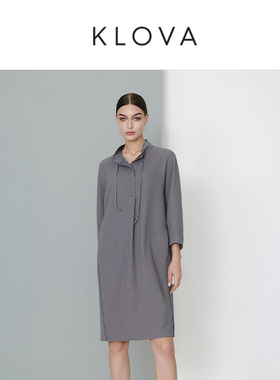 柯罗芭春秋专柜同款肌理廓形立领连衣裙   LW1825 ￥3890