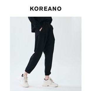 ￥2190 KW2561 柯利亚诺春秋专柜同款 简约收脚设计纯色休闲长裤