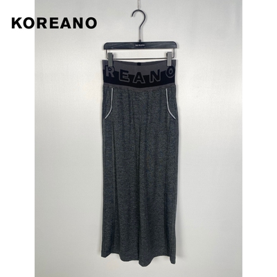 柯利亚诺深灰色直筒字母logo罗纹休闲长裤KT5237(JUN)吊牌1690