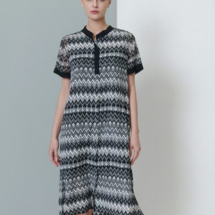 LW2689 双层小立领H型印花连衣裙 ￥3890 专柜同款 柯罗芭夏季