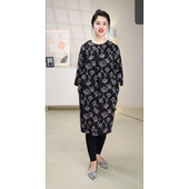 柯罗芭春秋专柜同款 ￥4590 LW1247 UNO 黑粉花连衣裙 2321