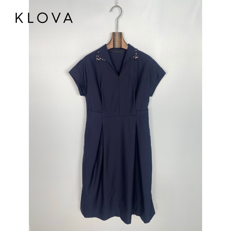 柯罗芭夏季专柜同款时尚收腰长款连衣裙  LY5437(GUN) ￥6990