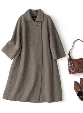 柯罗芭冬季专柜同款直身羊毛混纺人字呢大衣  FY1103(UN) ￥15900