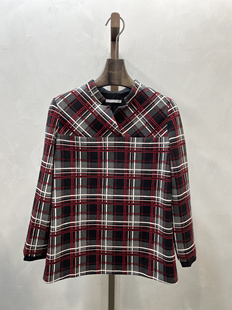 柯罗芭冬季专柜同款红黑白撞色格纹短款上衣 2019 CT5203 ￥2990