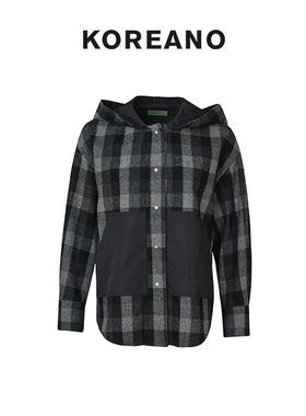 柯利亚诺冬季灰色格纹衬衫外套 【H】 SY7937(JUN) ￥3990