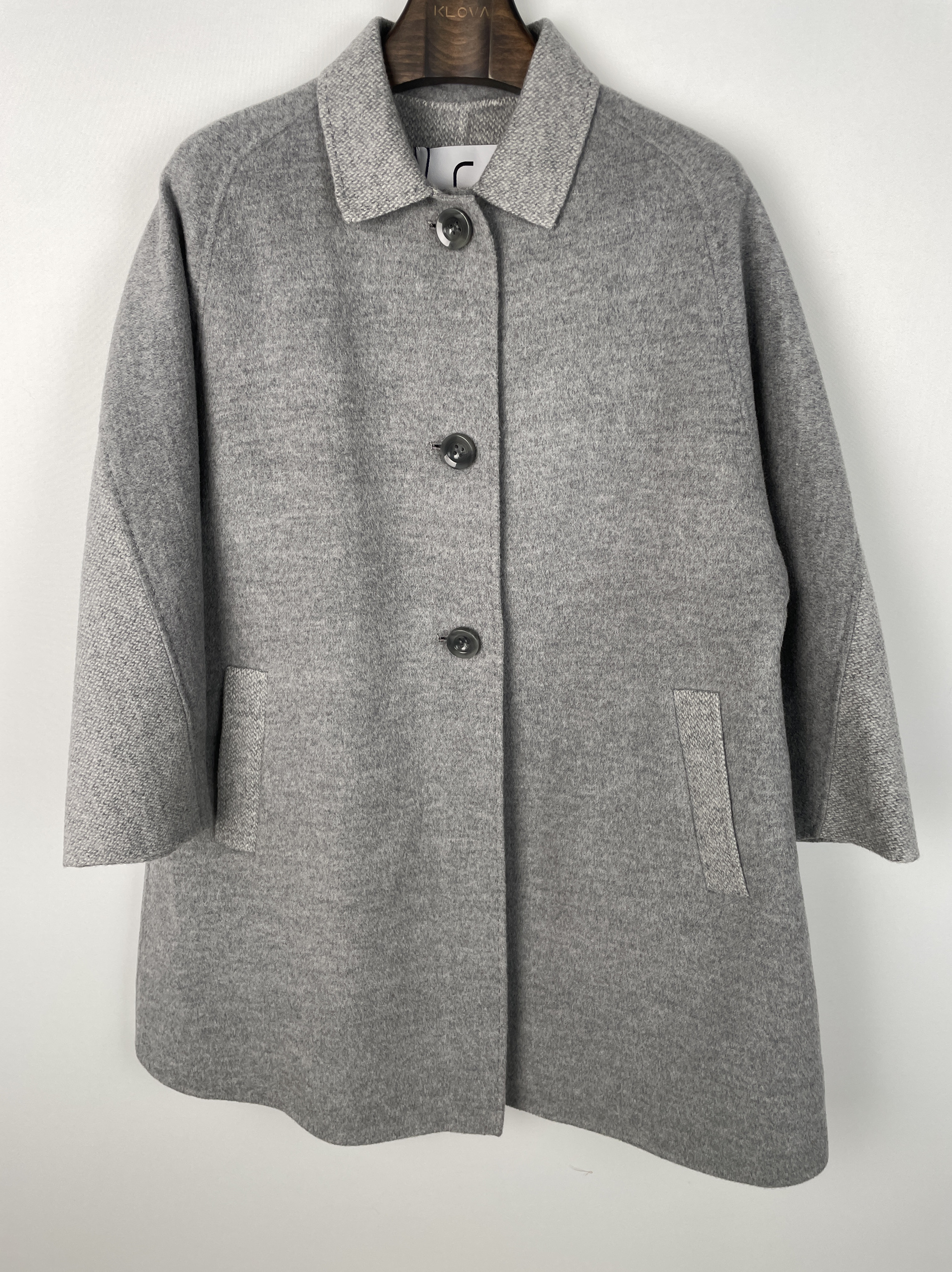 柯利亚诺冬季专柜同款灰色微A型小翻领双面呢大衣 2019 FY6233