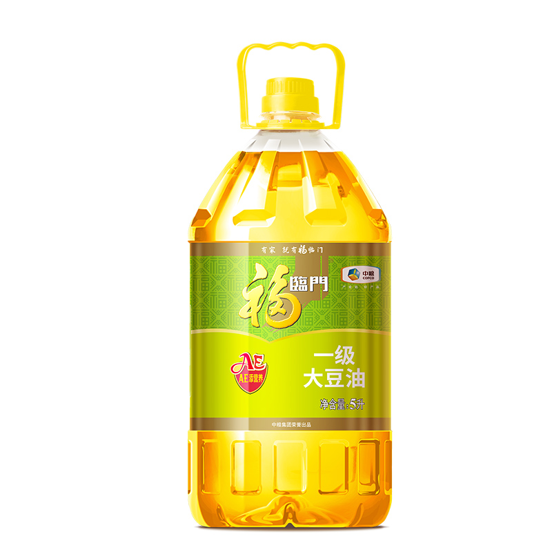 福临门一级大豆油5L添加A和E添营养食用油家庭油优选原料中粮出品