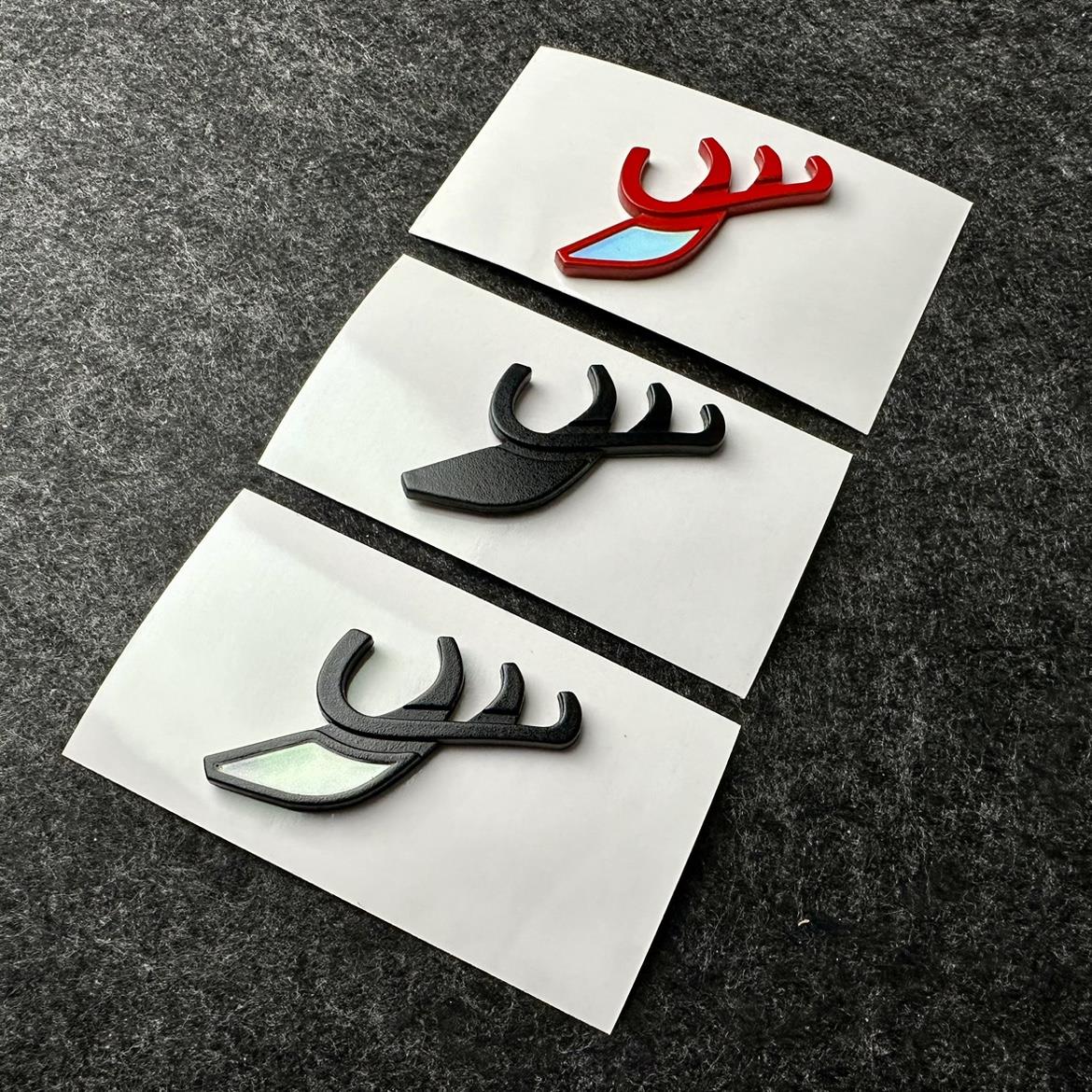 Hirsch改装萨博鹿头车标 别克君威定制版鹿头程序立体车标3D车贴