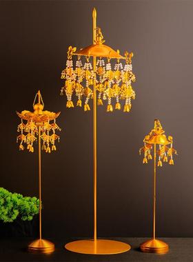 佛幡摆件佛前华盖佛顶璎珞宝盖鎏金佛堂装饰佛像宝伞龙伞幡盖