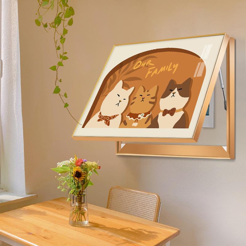 电表箱装饰画现代简约风新款强弱电闸饭厅遮挡家用配电箱猫咪挂画