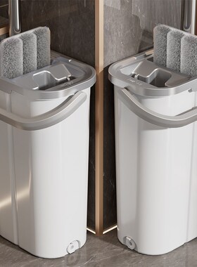 拖把家用一拖净2024r新款平板吸水免手洗拖地夹布懒人水桶一体拖