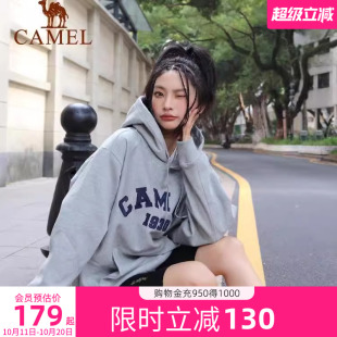 骆驼卫衣女款 连帽外套秋冬宽松慵懒休闲加绒套头情侣卫衣 复古美式