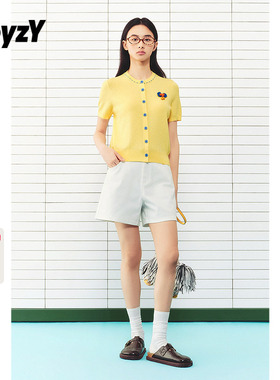 ToyzY可爱手钩蝴蝶结针织短袖开衫女夏季2026年新款ZC36206530