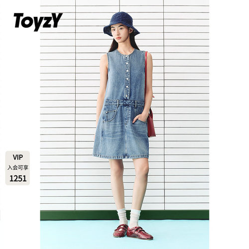 ToyzY2026秋季新款复古无袖牛仔背心连衣裙ZC36305050