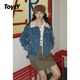 2025秋冬新品 ToyzY 趣味刺绣仿羊羔毛领牛仔外套女短款 ZC35310220
