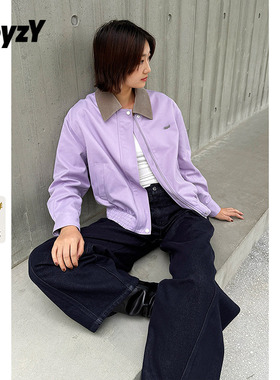 ToyzY 浅紫色巴恩风翻领夹克短外套女2025秋季新款ZC35310060
