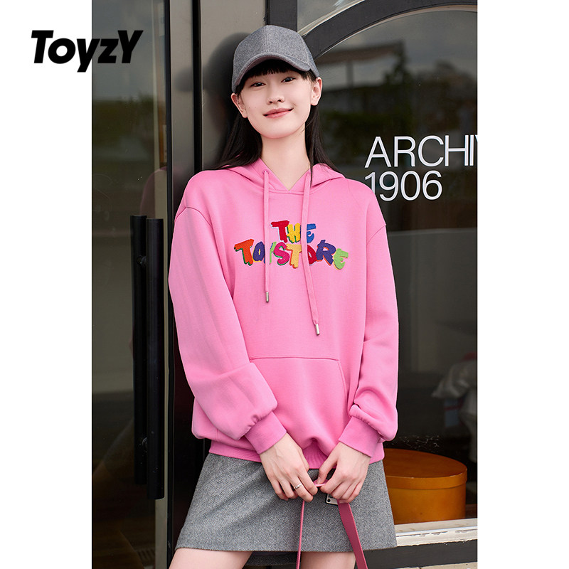 ToyzY 多巴胺彩虹刺绣套头连帽卫衣女宽松落肩款ZC34360100,女装/女士精品,卫衣/绒衫,淘宝优惠券,粉丝福利购,淘宝优惠卷