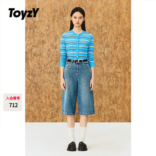 ToyzY牛仔中裤2026春季新款中腰棉质七分牛仔裤女裤ZC36120670