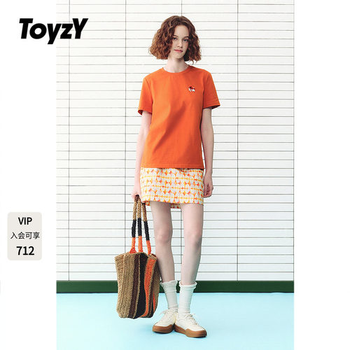 ToyzY橙色几何印花短裙半身裙女夏季2026年新款ZC36250240