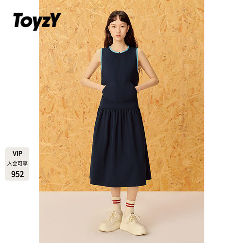 ToyzY众个性无袖撞色连衣裙