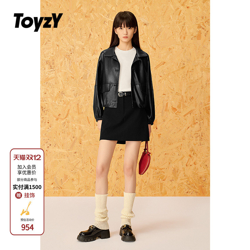 ToyzY宽松休闲PU皮衣短夹克外套
