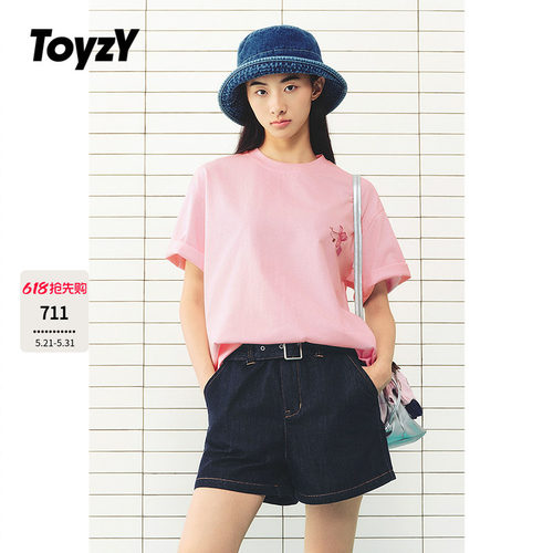 ToyzY2026夏季新款趣味香蕉刺绣宽松T恤女上衣ZC36260390