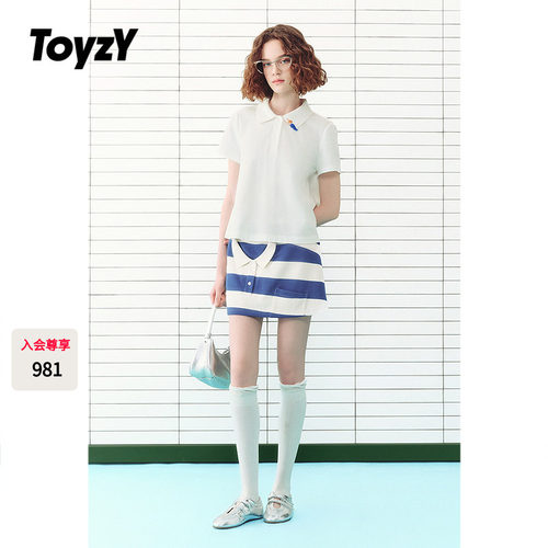 ToyzY白色polo衫翻领短袖上衣女夏季2026新款ZC36260120