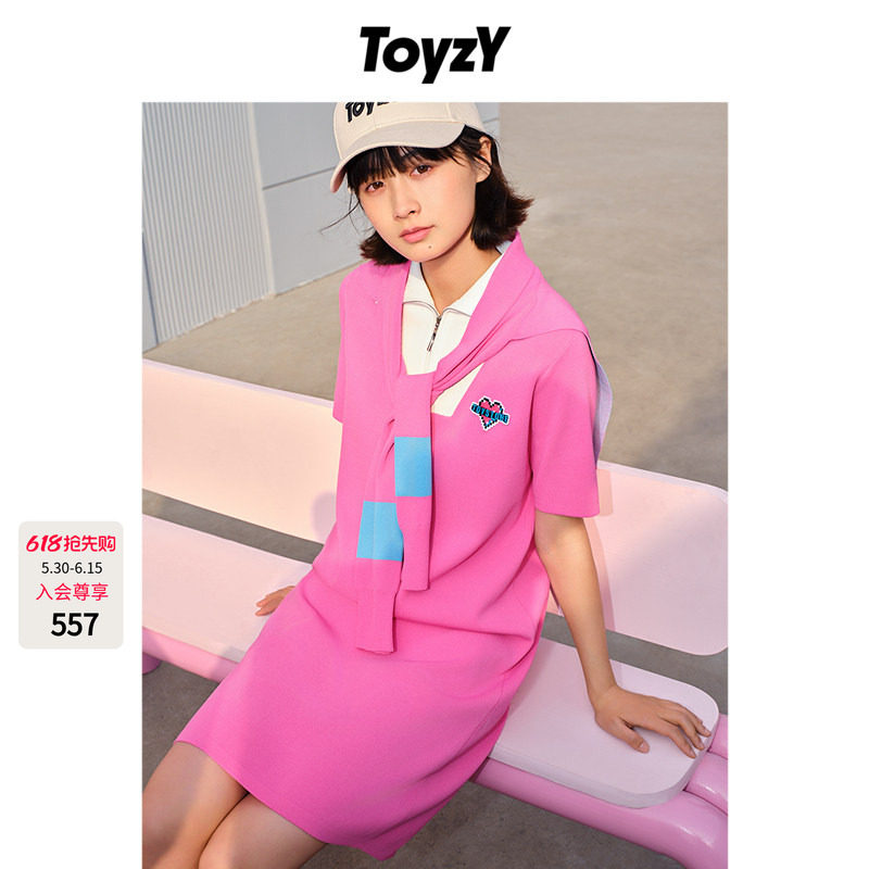 ToyzY运动风短袖polo连衣裙