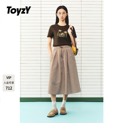 ToyzY2026夏季新款椰子树印花T恤圆领短袖女上衣ZC36260060