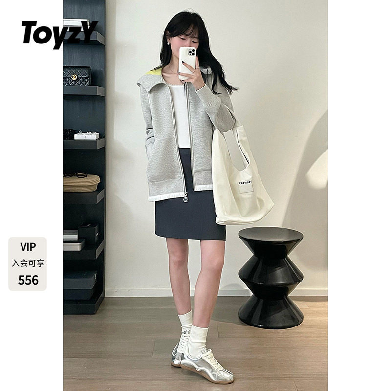 ToyzY撞色连帽空气层卫衣外套