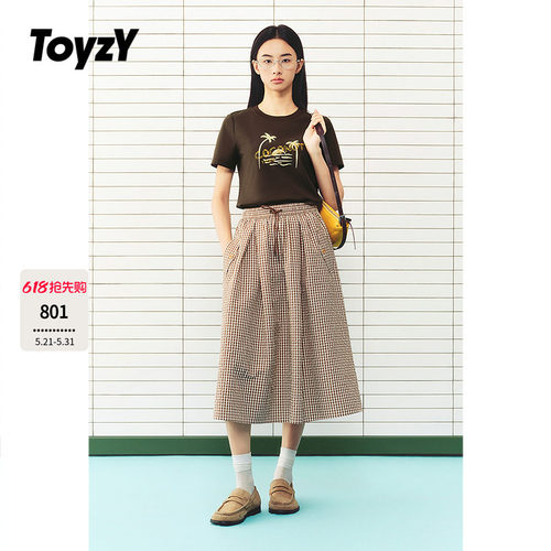 ToyzY2026夏季新款椰子树印花T恤圆领短袖女上衣ZC36260060