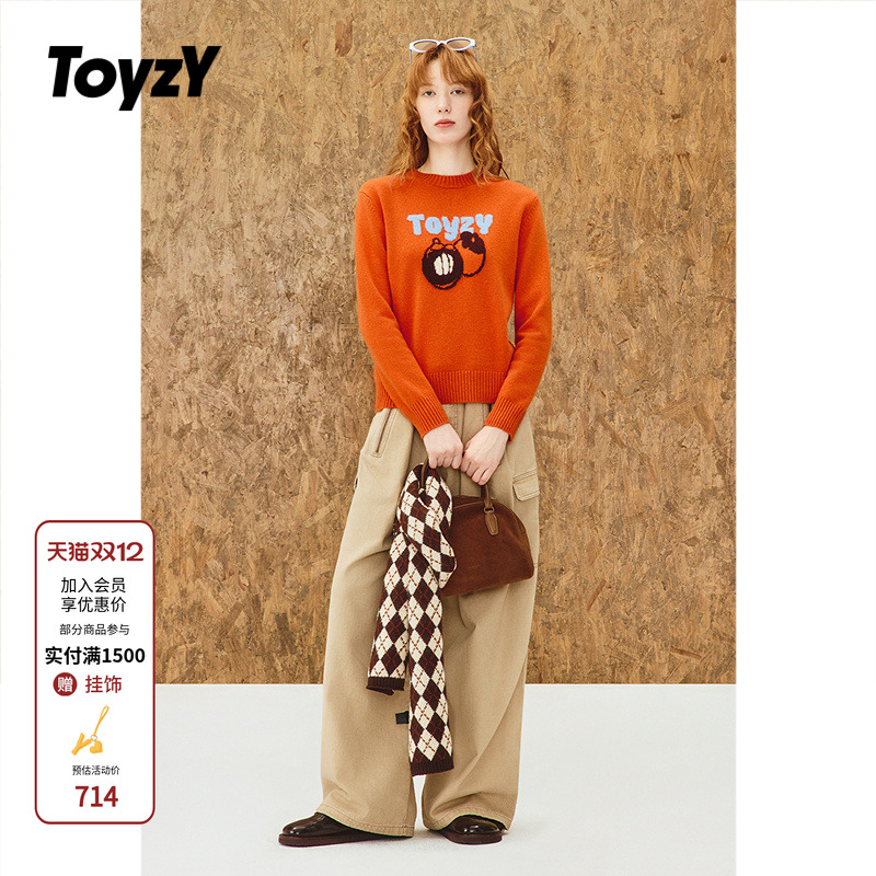 ToyzY 山竹水果 100绵羊毛针织衫套头毛衣女2025冬新款ZC35506770