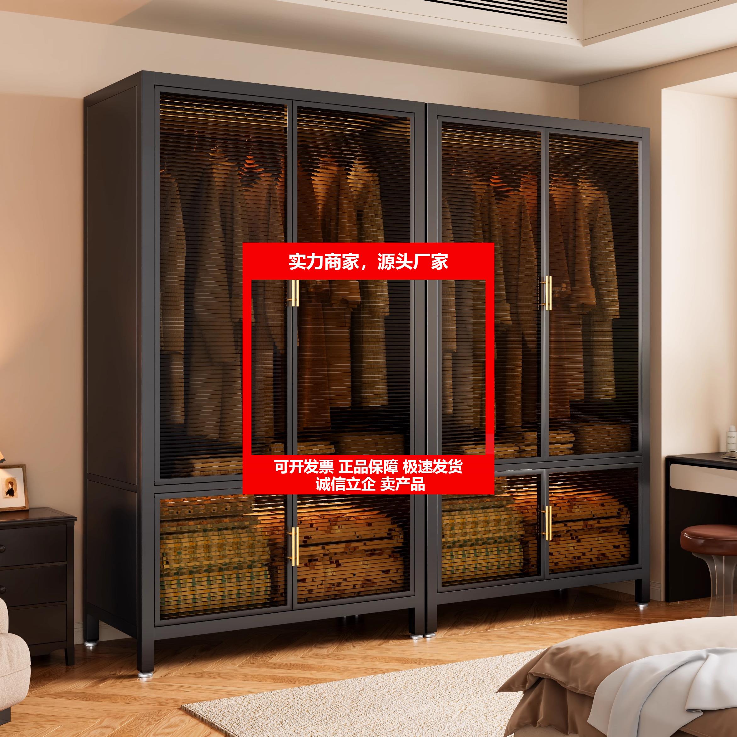 新款简易衣柜出租房挂衣架卧室收纳柜家用组装金属防尘衣橱衣服收