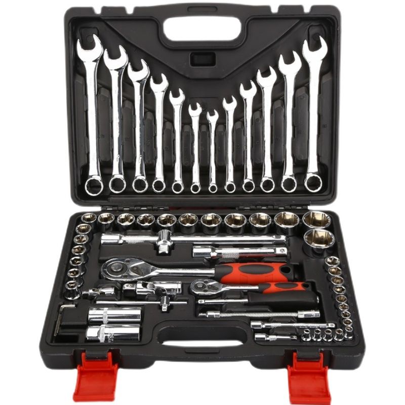 修车工具全套61件套筒组套棘轮扳手组合套装两用扳手五金工具组箱