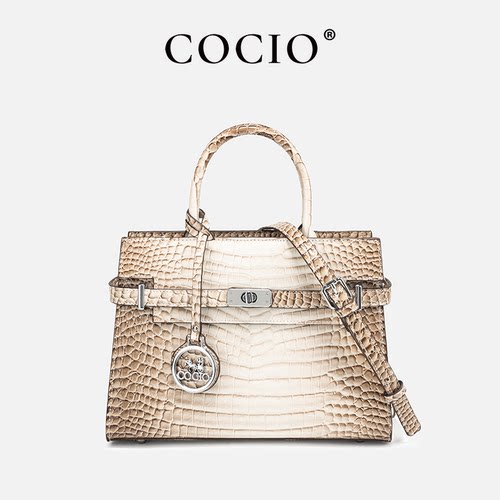 COCIO手提斜跨女包包2025新款潮时尚百搭托特包凯莉包单肩包CC079