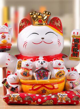 现货速发摆件猫开业摇手招财礼品店铺大号自动家居客厅陶瓷收银发