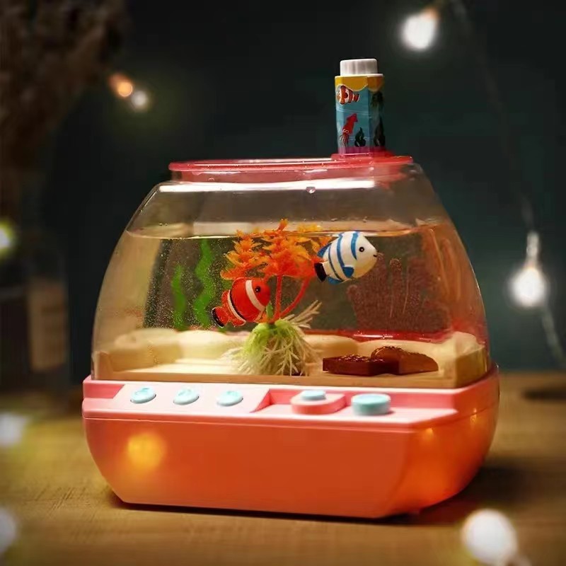 欢乐水族箱玩具男女孩过家家早教益智迷你鱼缸养鱼儿童玩具仿真