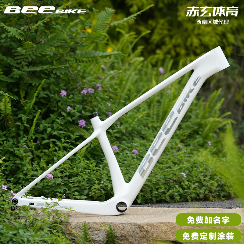 BEEBIKE山地碳纤维29寸车架免费定制涂装超轻组装碟刹自行车整车