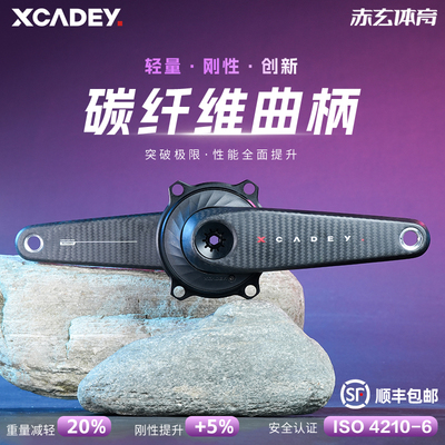 XCADEY碳纤维曲柄功率计钛轴