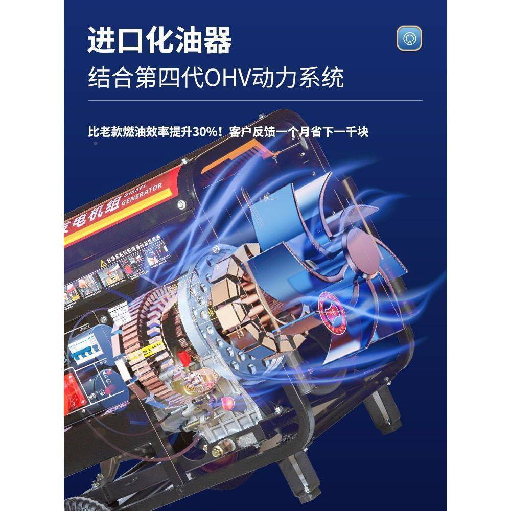 柴发电三机静音双电压220/380v小家型用相电小型3.5kW柴油家用户