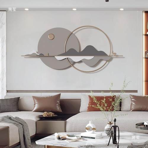 中式墙面装景QNU饰画金卧属室床头挂件沙发背立体饰壁酒店铁艺壁