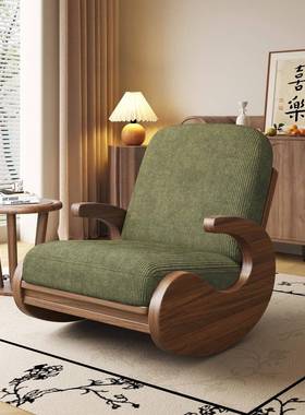 中复古摇椅单人沙发家客厅阳台年轻人实式木躺椅卧用摇86687室懒