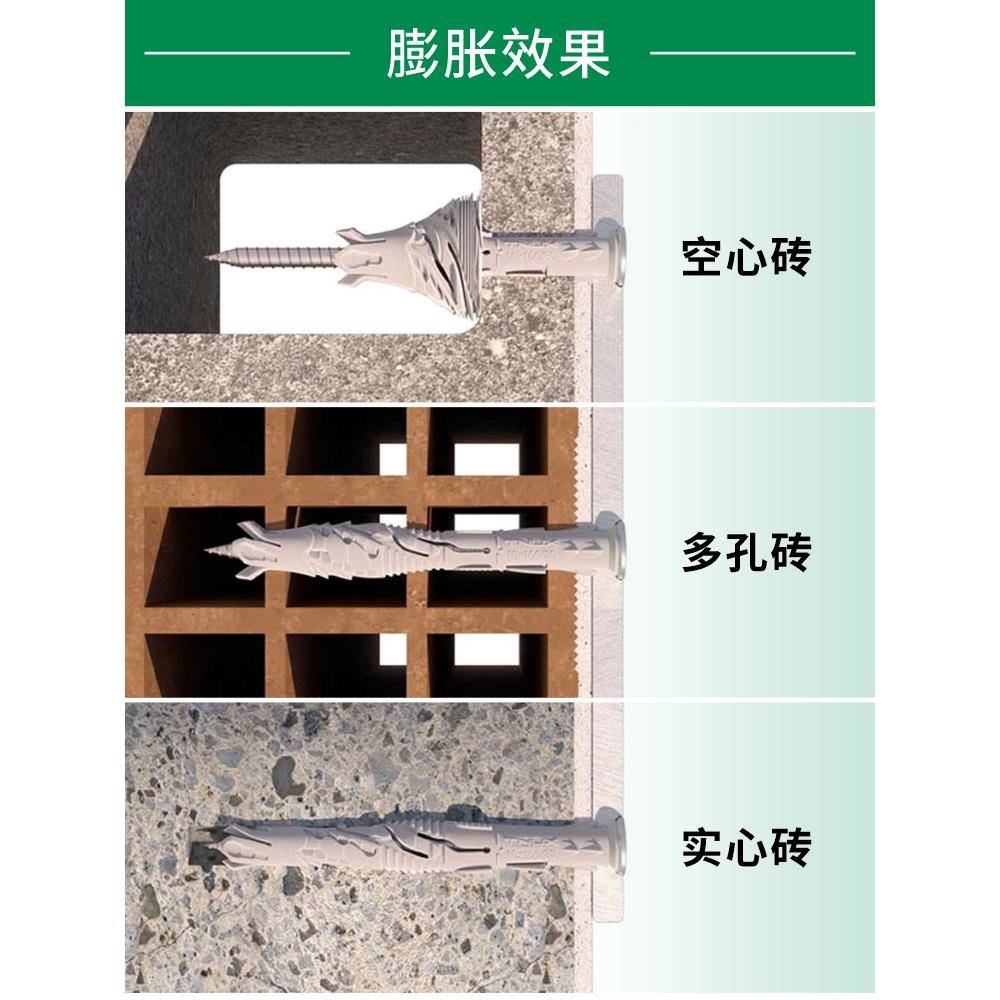 加气膨胀螺丝标杰UFC砖加长膨胀墙管空心体定电视挂架吊柜固涨塞图片
