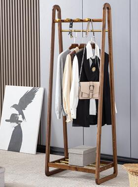 3Y帽实木衣架衣落地卧简室轻奢AOD室内挂架极客厅玄关家用白蜡木