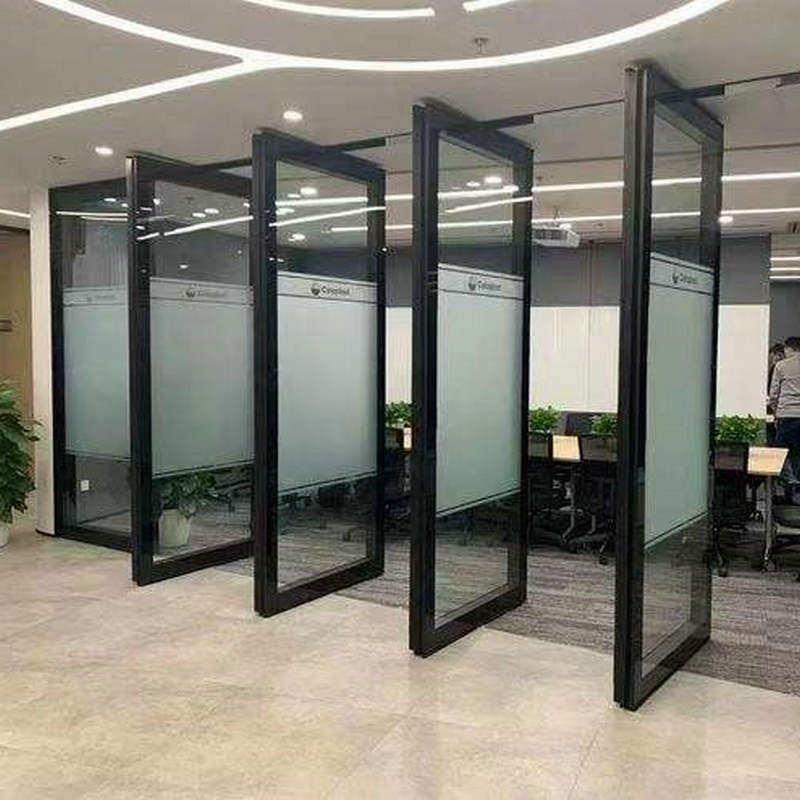隔隔断墙厢会议包室隔推音折EDR叠门展厅饭店移动拉屏风玻璃玻璃