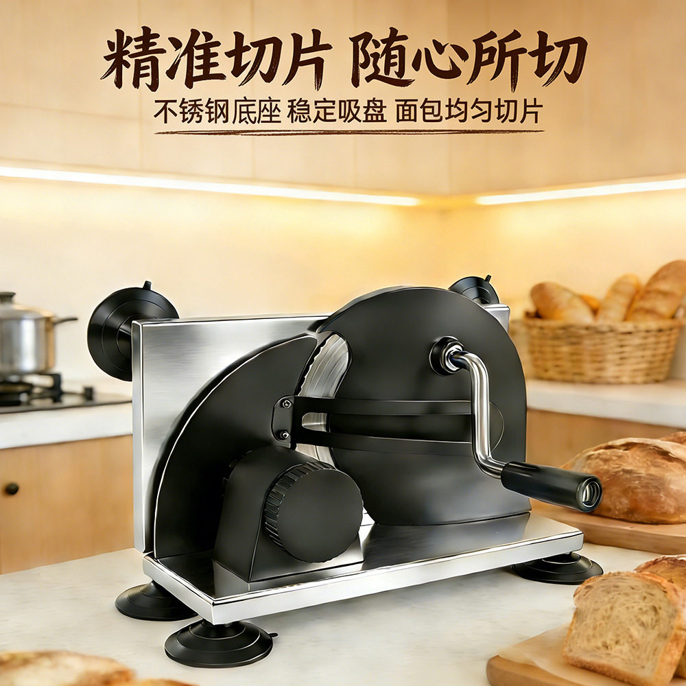 家用新款手动不锈钢面包切片器工具面包机 烘焙用品,薄厚可调