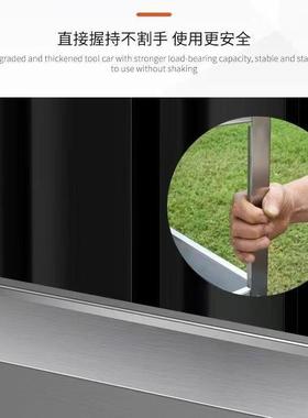 不锈钢汽修工车三30771维层修静音刹车轮移动工具箱纳柜多层具零