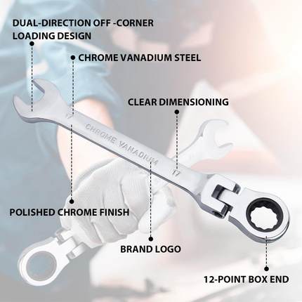 6件套活动头轮无品牌/扳手开口梅花工2套装棘两具用7齿棘轮扳手套